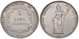 Milano – Governo Provvisorio (1848-1848) - 5 Lire 1848 - Gig. 3C RR Da montatura.
qBB

For information on shipments and exports outside the Italian...