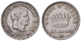 Napoleone I Re d'Italia – Milano (1805-1814) - 10 Soldi 1814 - Gig. 186 C
BB-SPL

For information on shipments and exports outside the Italian terr...