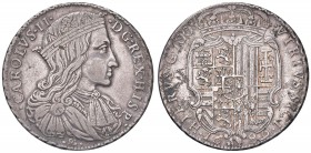 Napoli – Carlo II (1665-1700) - 100 Grana 1689 - Magl. 6A RRR Rarissima variante senza le sigle dietro al busto.
BB-SPL

For information on shipmen...