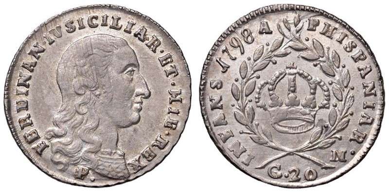 Napoli – Ferdinando IV di Borbone (1759-1816) - 20 Grana 1798 - Gig. 104 C
qFDC...