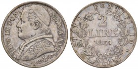 Roma – Pio IX (1846-1870) - 2 Lire 1867 - Gig. 287 C
BB-SPL

For information on shipments and exports outside the Italian territory, please read th...