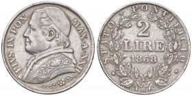 Roma – Pio IX (1846-1870) - 2 Lire 1868 An. XXII - Gig. 288 R Colpetti.
BB

For information on shipments and exports outside the Italian territory,...