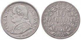 Roma – Pio IX (1846-1870) - 10 Soldi 1867 An. XXI - Gig. 305 R
BB-SPL

For information on shipments and exports outside the Italian territory, plea...