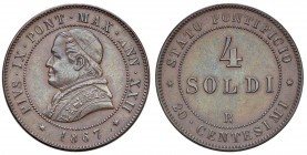 Roma – Pio IX (1846-1870) - 4 Soldi 1867 An. XXII - Gig. 318 C
qSPL

For information on shipments and exports outside the Italian territory, please...