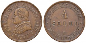 Roma – Pio IX (1846-1870) - 4 Soldi 1868 An. XXIII - Gig. 320 C Colpetti.
BB-SPL

For information on shipments and exports outside the Italian terr...