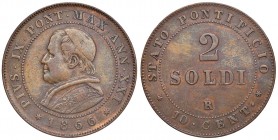 Roma – Pio IX (1846-1870) - 2 Soldi 1866 An. XXI - Gig. 323A C
BB-SPL

For information on shipments and exports outside the Italian territory, plea...