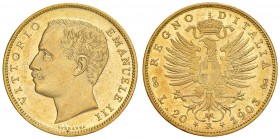 Vittorio Emanuele III (1900-1943) - 20 Lire 1903 - Gig. 26 RR
SPL+/qFDC

For information on shipments and exports outside the Italian territory, pl...