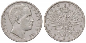 Vittorio Emanuele III (1900-1943) - 2 Lire 1905 - Gig. 93 C Colpetti e segnetti.
BB-SPL

For information on shipments and exports outside the Itali...