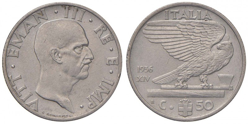 Vittorio Emanuele III (1900-1943) - 50 Centesimi 1936 - Gig. 182 R
BB-SPL

Fo...