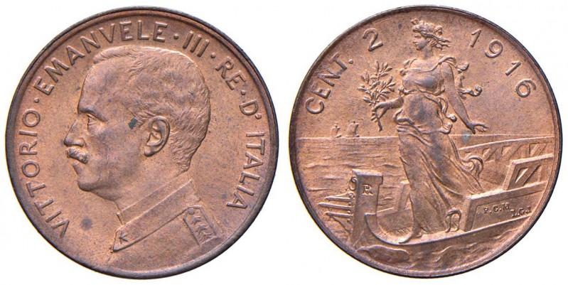 Vittorio Emanuele III (1900-1943) - 2 Centesimi 1916 - Gig. 305 C Minima macchio...