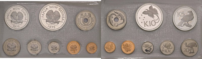 Guinea Nuova Papua - Set 1975 - KM PS1 C In Franklin Mint box. Circa 52 grammi d...