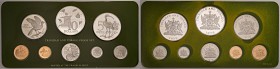 Trinidad e Tobago - Set 1975 - KM PS10 C In Franklin Mint box. Circa 59 grammi di argento fino. Scatola in discrete condizioni.&nbsp;Scritte a penna s...
