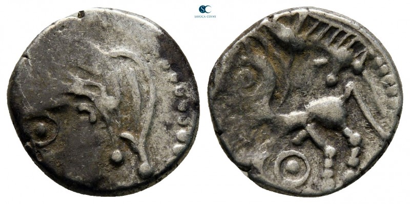 Central Gaul. Lemovices circa 100-60 BC. 
Quinarius AR

13 mm., 1,89 g.


...