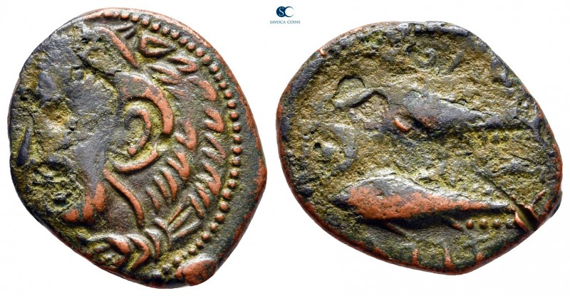 Hispania. Gades circa 45-41 BC. 
Bronze Æ

21 mm., 3,32 g.



very fine