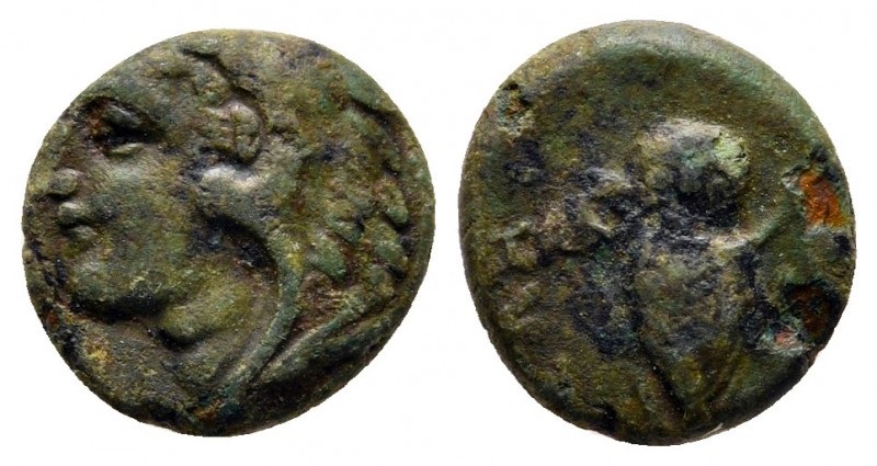 Lucania. Velia circa 350-300 BC. 
Bronze Æ

10 mm., 1,18 g.



very fine
