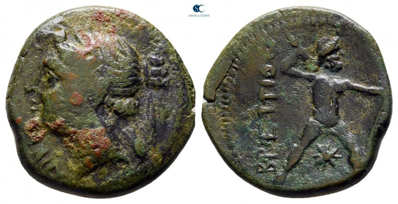 Bruttium. The Brettii circa 214-211 BC. 
Half Triobol Æ

16 mm., 3,06 g.

...