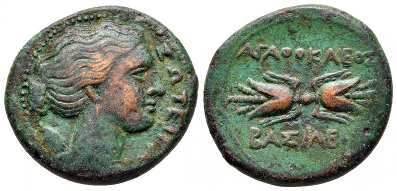 Sicily. Syracuse. Agathokles 317-289 BC. 
Bronze Æ

23 mm., 9,08 g.



ve...