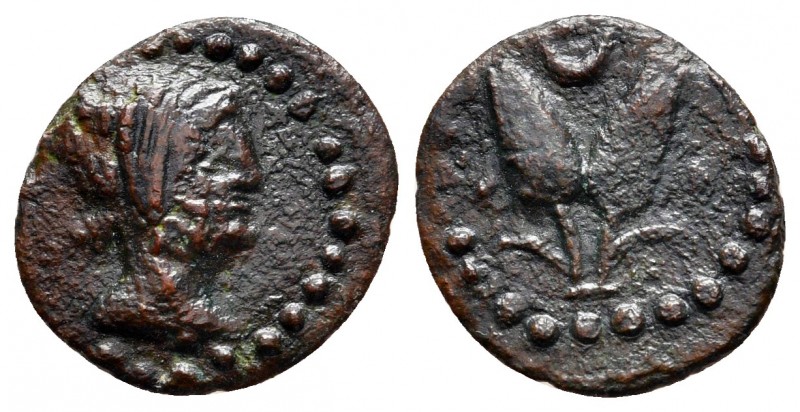 Sicily. Uncertain Roman mint circa 204-190 BC. 
Bronze Æ

13 mm., 0,93 g.

...