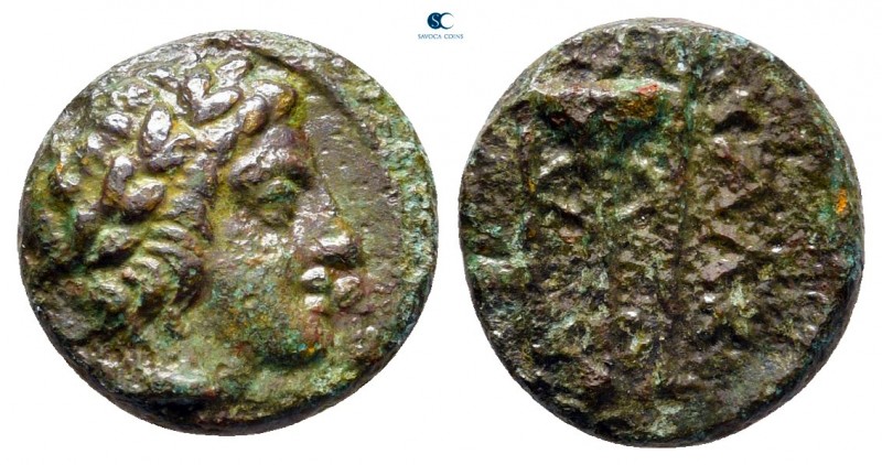 Macedon. Chalkidian League. Olynthos circa 382-379 BC. 
Bronze Æ

11 mm., 1,8...