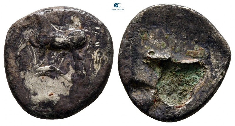 Thrace. Byzantion 387-340 BC. 
Fourrée Siglos

15 mm., 1,86 g.



fine