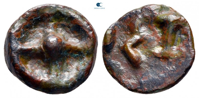 Moesia. Istrus circa 525-480 BC. 
Cast Coinage Æ

12 mm., 1,20 g.



very...