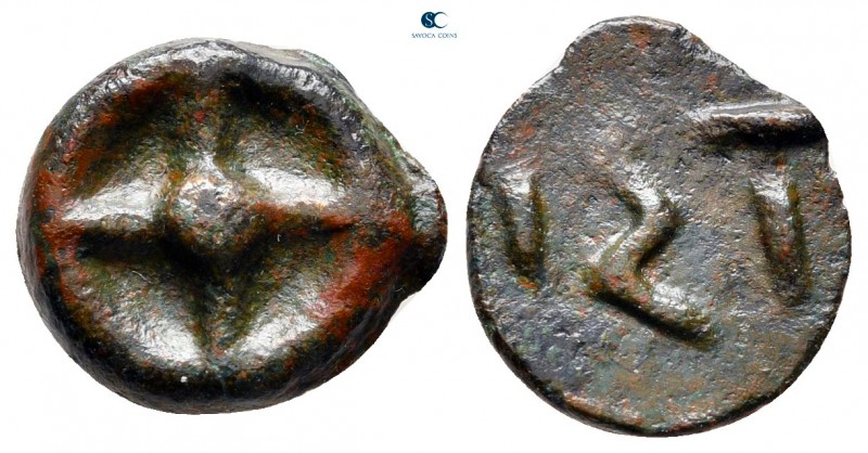 Moesia. Istrus circa 525-480 BC. 
Cast Coinage Æ

13 mm., 1,88 g.



very...