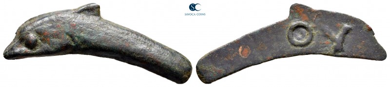 Scythia. Olbia circa 525-350 BC. 
Cast dolphin Æ

30 mm., 1,77 g.



very...