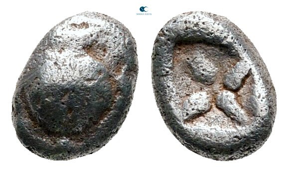 Corcyra. Corcyra circa 510-480 BC. 
Obol AR

7 mm., 0,53 g.



nearly ver...