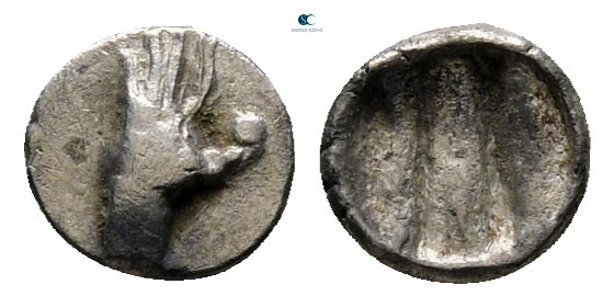 Asia Minor. Uncertain mint circa 500-450 BC. 
Tetartemorion AR

6 mm., 0,15 g...