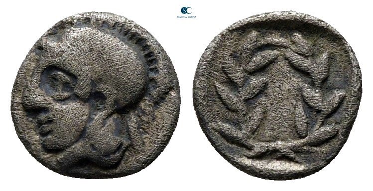 Aiolis. Elaia circa 450-400 BC. 
Hemiobol AR

8 mm., 0,29 g.



very fine