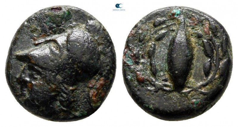 Aiolis. Elaia circa 400-200 BC. 
Bronze Æ

11 mm., 1,33 g.



very fine