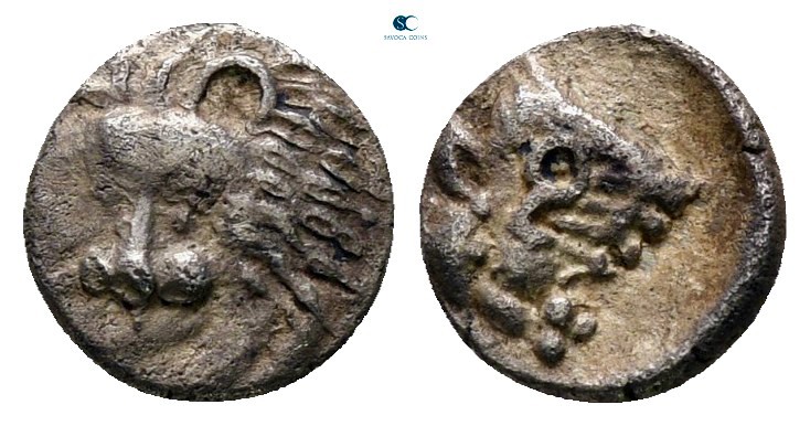 Caria. Uncertain mint 400-350 BC. 
Hemiobol AR

6 mm., 0,28 g.



very fi...