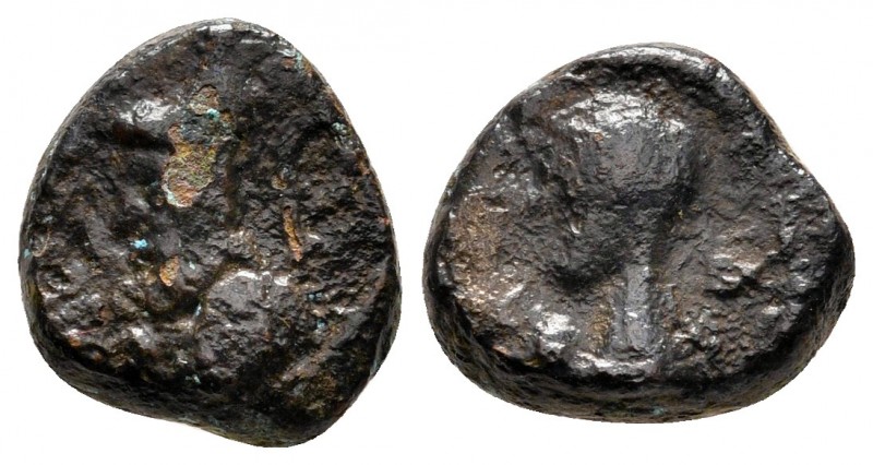 Kings of Sophene. Armenian mint. Mithradates I 150-100 BC. 
Chalkous Æ

10 mm...