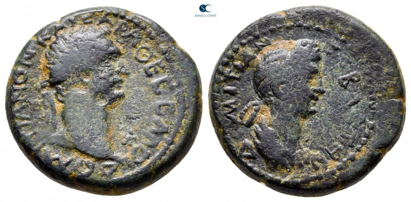 Thessaly. Koinon of Thessaly. Domitian with Domitia AD 81-96. 
Bronze Æ

20 m...