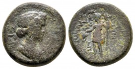 Caria. Apollonia Salbake. Tiberius and Livia AD 14-37. Bronze Æ