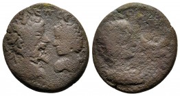 Mesopotamia. Carrhae. Septimius Severus with Caracalla AD 193-211. Bronze Æ