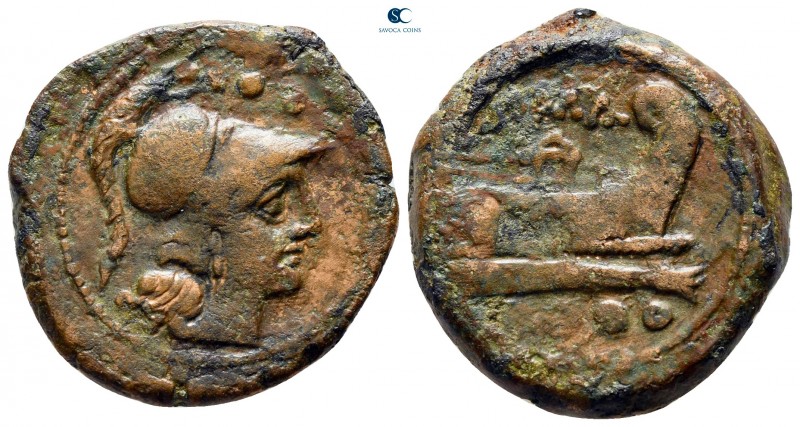 after 211 BC. Uncertain mint
Triens Æ

22 mm., 8,95 g.



very fine