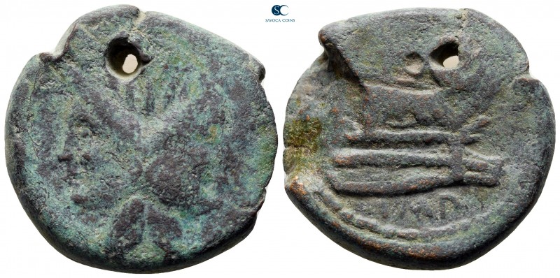 Sextus Pompey Magnus 43-36 BC. Uncertain mint in Sicily
As Æ

30 mm., 24,43 g...