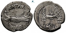 Mark Antony 32-31 BC. Military mint moving with Antony . Denarius AR