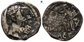Augustus 27 BC-AD 14. Lugdunum. Fourreé Denarius Æ