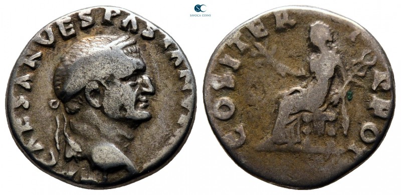 Vespasian AD 69-79. Rome
Denarius AR

17 mm., 3,18 g.



very fine