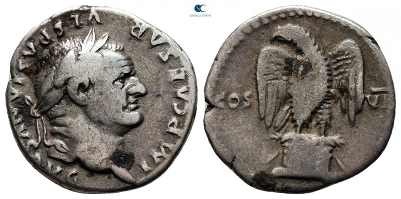 Vespasian AD 69-79. Rome
Denarius AR

17 mm., 3,02 g.



very fine