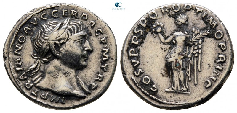 Trajan AD 98-117. Rome
Denarius AR

20 mm., 3,27 g.



very fine