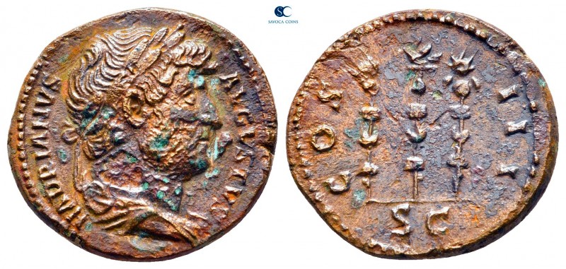 Hadrian AD 117-138. Rome
Semis Æ

18 mm., 4,22 g.



nearly very fine