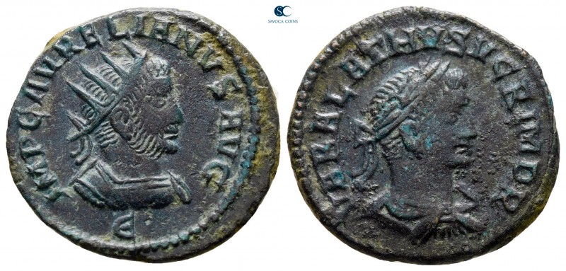 Aurelian and Vabalathus AD 270-275. Antioch
Antoninianus Æ

22 mm., 3,33 g.
...