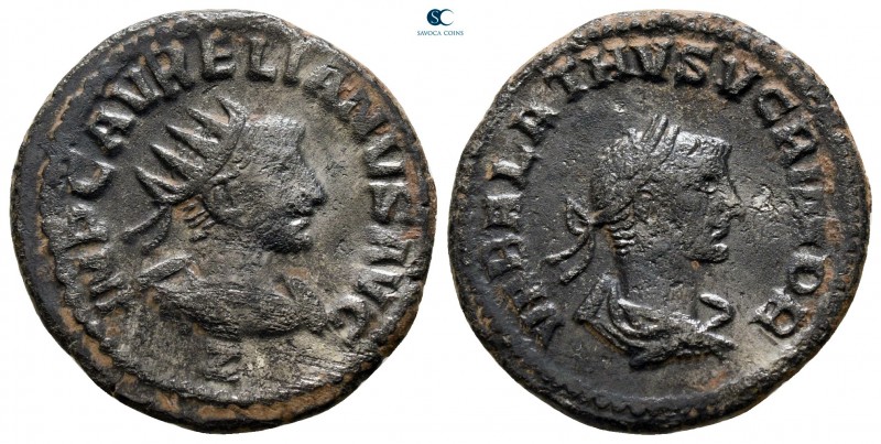 Aurelian and Vabalathus AD 270-275. Antioch
Antoninianus Æ

22 mm., 3,64 g.
...