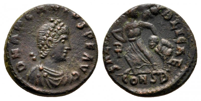 Arcadius AD 383-408. Constantinople
Nummus Æ

13 mm., 1,36 g.



good ver...