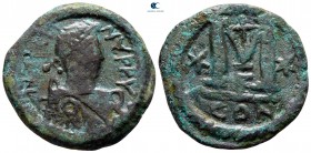 Justin I AD 518-527. Contemporary imitation of Constantinople mint. Follis Æ
