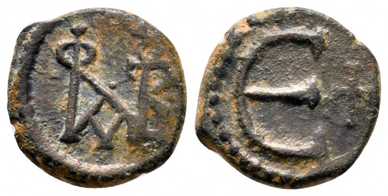 Justin II AD 565-578. Theoupolis (Antioch)
Pentanummium Æ

14 mm., 1,70 g.
...