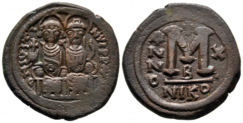 Justin II and Sophia AD 565-578. Nikomedia
Follis Æ

28 mm., 13,98 g.



...